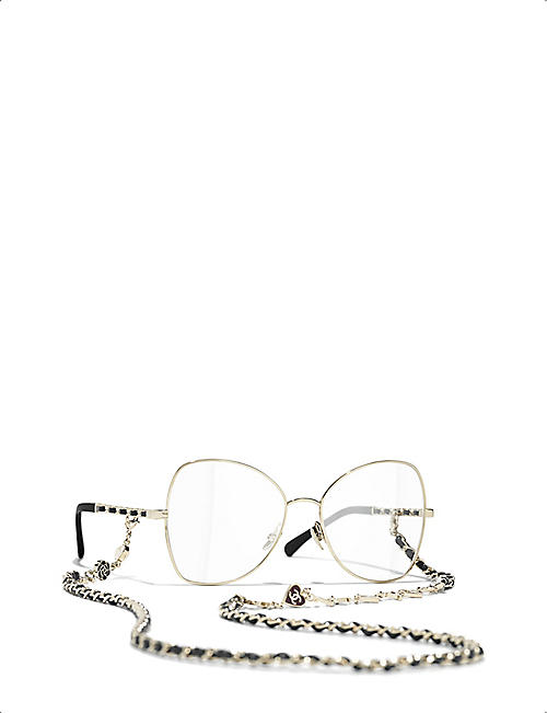 CHANEL CH2205Q Butterfly round-frame metal glasses