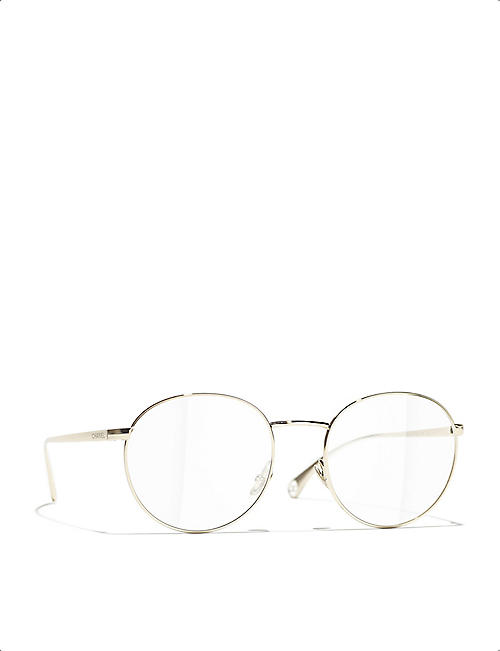CHANEL CH2209 oval-frame metal glasses