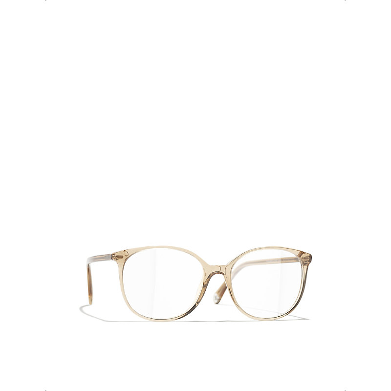Pre-owned Chanel Womens Yellow Ch3432 Pantos Acetate Square-frame Glasses