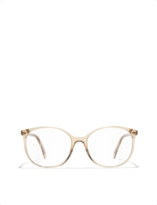 Pre-owned Chanel Womens Yellow Ch3432 Pantos Acetate Square-frame Glasses