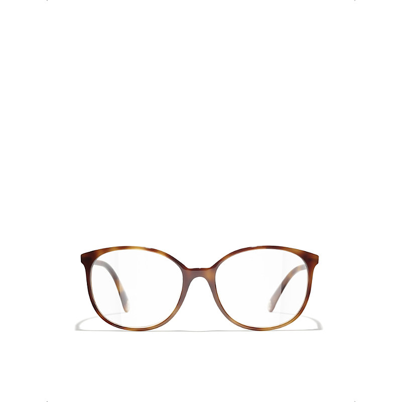 Pre-owned Chanel Womens Brown Ch3432 Trouseros-frame Acetate Optical Glasses