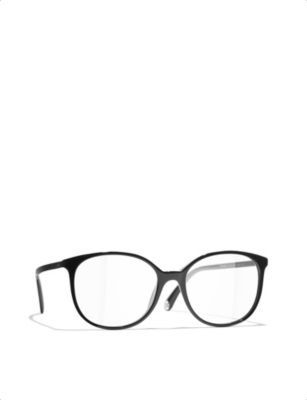 Pre-owned Chanel Womens Black Ch3432 Pantos-frame Acetate Optical Glasses