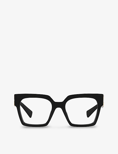 MIU MIU: MU 04UV square-frame acetate glasses