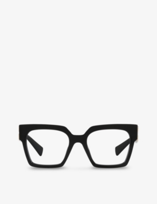 Miu Miu Mu 04uv Square-frame Acetate Glasses In Black