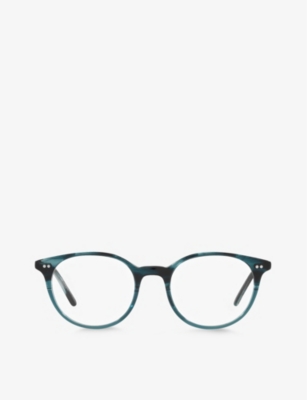Oliver Peoples Ov5429u Mikett Acetate Round-frame Glasses In Green