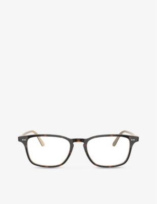 Oliver Peoples Ov5427u Berrington Rectangle-frame Acetate Glasses In Brown