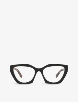 Prada Pr 09yv Acetate Cat-eye Glasses In Black