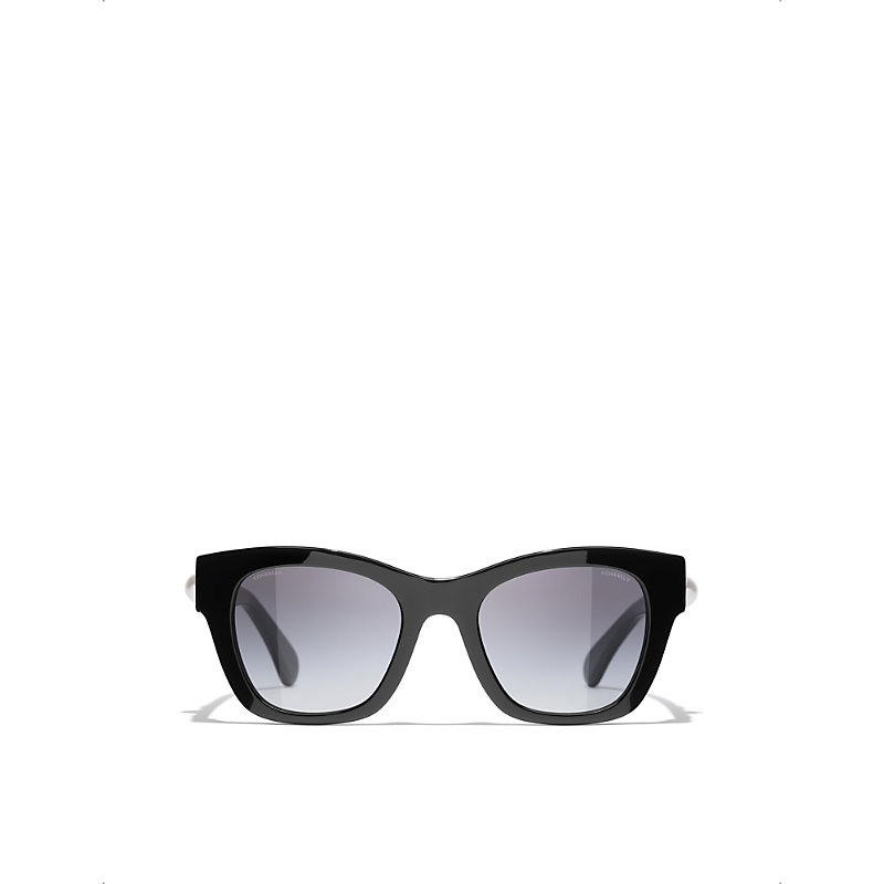Pre-owned Chanel Womens Black Ch5478 Square-frame Acetate