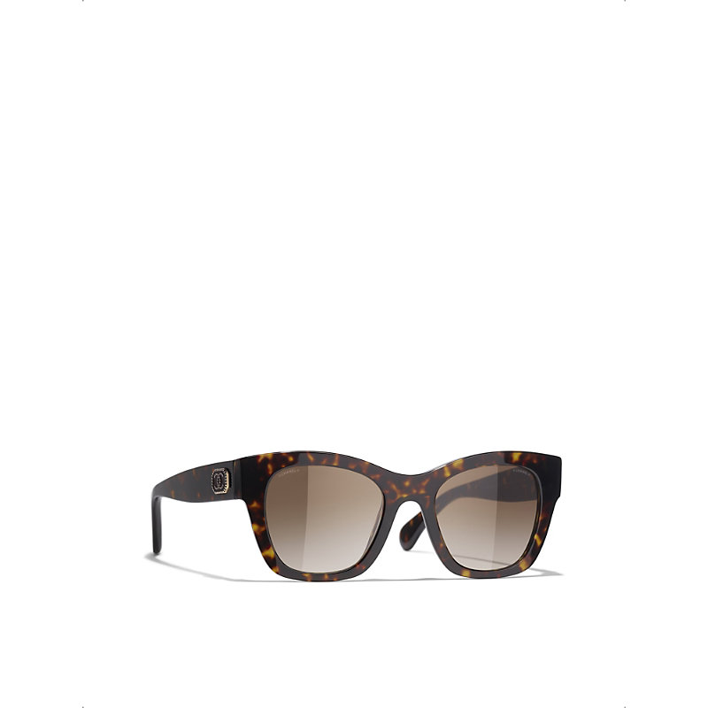 Pre-owned Chanel Womens Brown Ch5478 Square-frame Tortoiseshell Acetate Sunglasses