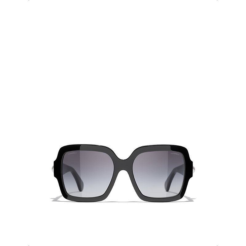 Pre-owned Chanel Womens Black Ch5479 Oversized Square-frame Acetate Sunglasses