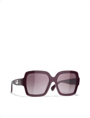 Chanel Pink Gradient Tint CC 4017-D Square Sunglasses