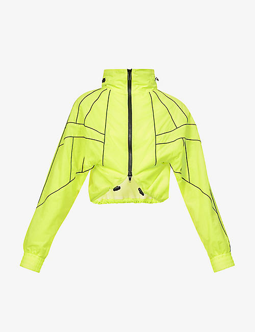 ALEXANDER WANG: Contrast-trim high-neck shell track jacket