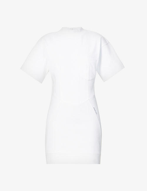 ALEXANDER WANG：圆领常规版型平纹针织棉迷你连衣裙