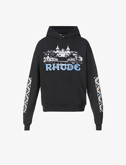 RHUDE: Casino graphic-print cotton-jersey hoody