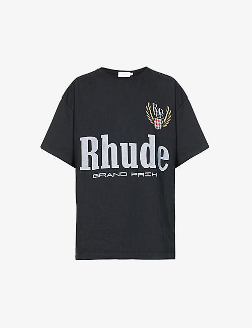 RHUDE: Grand Prix logo-print cotton-jersey T-shirt