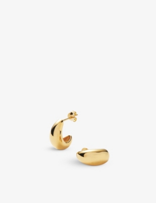 MISSOMA: Savi x Missoma Dome mini18ct recycled yellow gold-plated vermeil sterling-silver huggie earrings