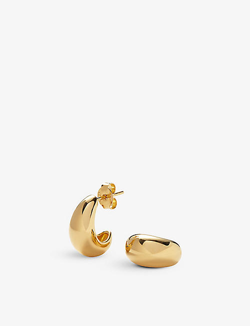 MISSOMA: Savi x Missoma Dome small 18ct recycled yellow gold-plated vermeil sterling-silver huggie earrings