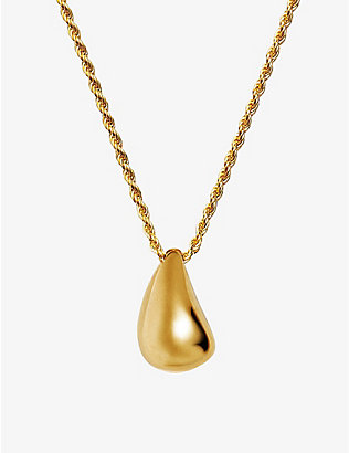 MISSOMA: Savi x Missoma Sculptural 18ct recycled yellow-gold sterling-silver vermeil pendant necklace
