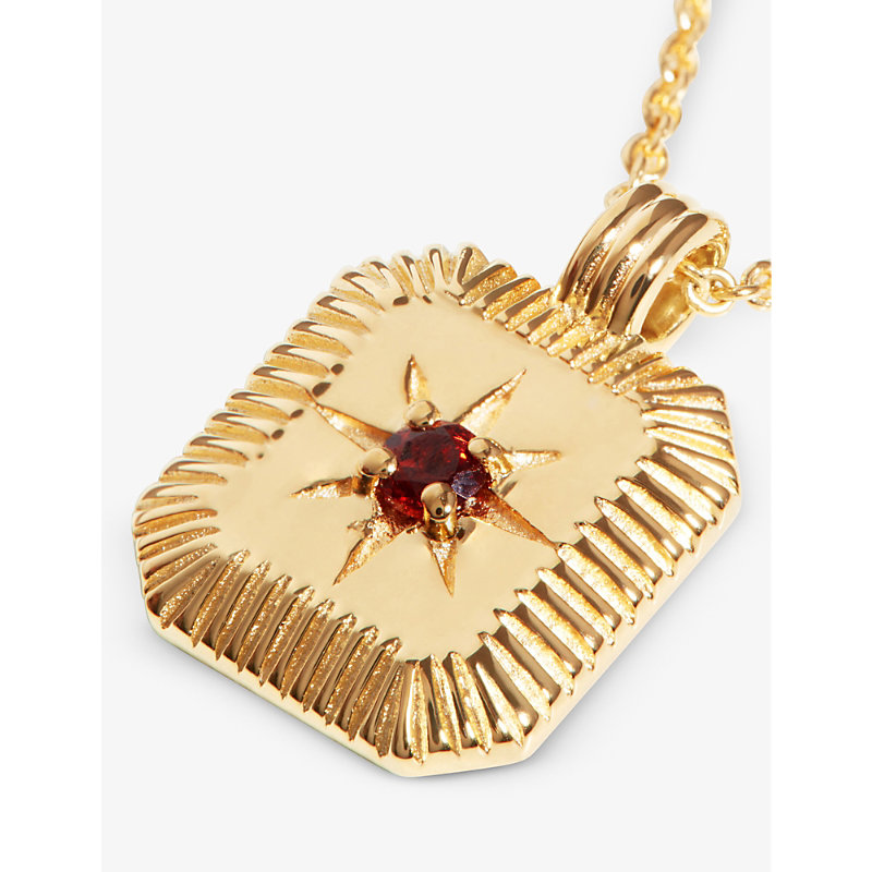 Shop Missoma January Birthstone 18ct Yellow Gold-plated Vermeil Sterling-silver And Garnet Pendant Necklace