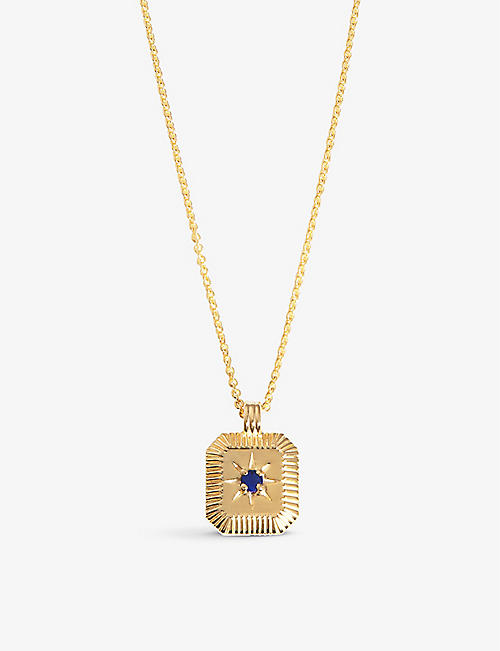 MISSOMA: September Birthstone 18ct yellow gold-plated vermeil sterling-silver and lapis pendant necklace