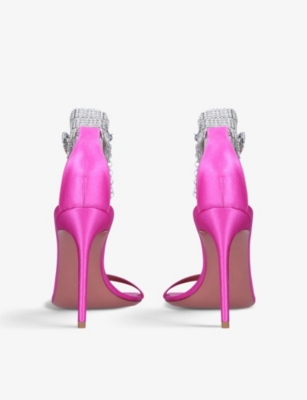 AMINA MUADDI Giorgia crystal-embellished satin heeled sandals