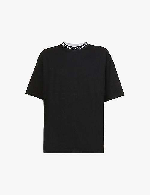 ACNE STUDIOS: Brand-print relaxed-fit stretch-woven T-shirt