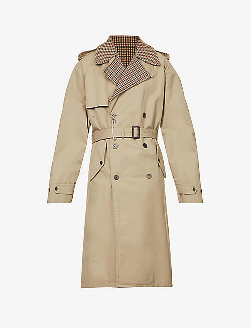 BALENCIAGA: Reversible double-breasted cotton and wool trench coat