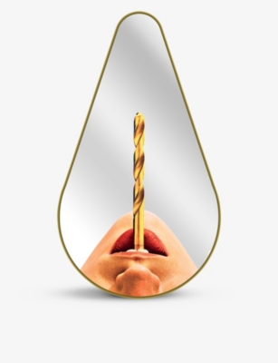 Seletti x TOILETPAPER Drill glass mirror 80.5 x 45cm