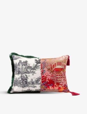 SELETTI: Pirra Hybrid cotton-blend cushion 50cm x 35cm