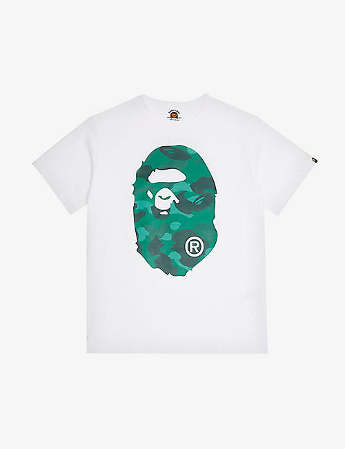 A BATHING APE: Camo Ape graphic-print cotton-jersey T-shirt 5-8 years