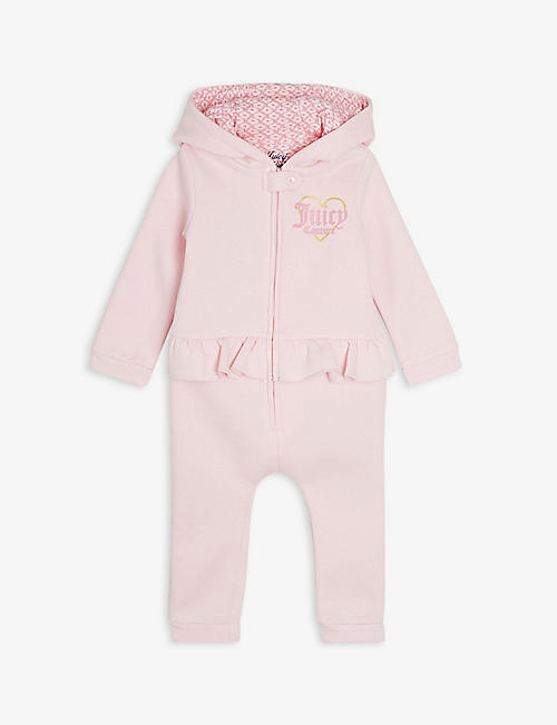 JUICY COUTURE: Logo-print cotton-blend all-in-one 0-12 months