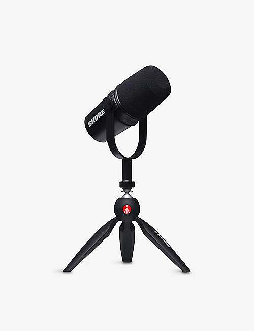 SHURE: MV7 podcast microphone and Manfrotto PIXI tripod stand bundle
