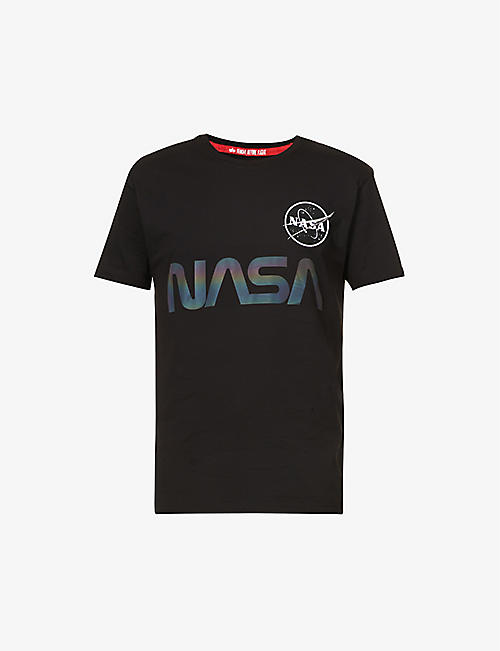 ALPHA INDUSTRIES: NASA Rainbow Ref. graphic-print cotton T-shirt