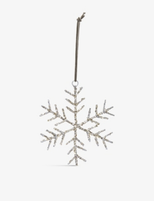 THE WHITE COMPANY: Snowflake glitter Christmas decoration 12cm