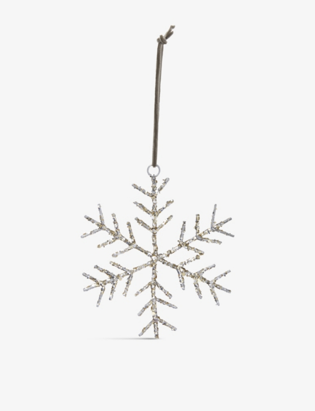 Snowflake glitter Christmas decoration 12cm