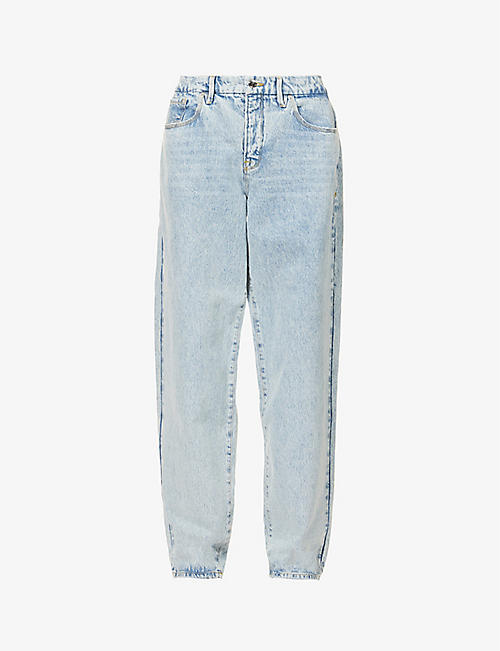 GOOD AMERICAN: Good 90s Trouser tapered high-rise recycled cotton-blend jeans