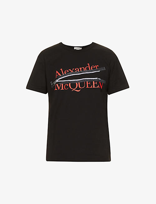 ALEXANDER MCQUEEN: Logo-print relaxed-fit cotton-jersey T-shirt