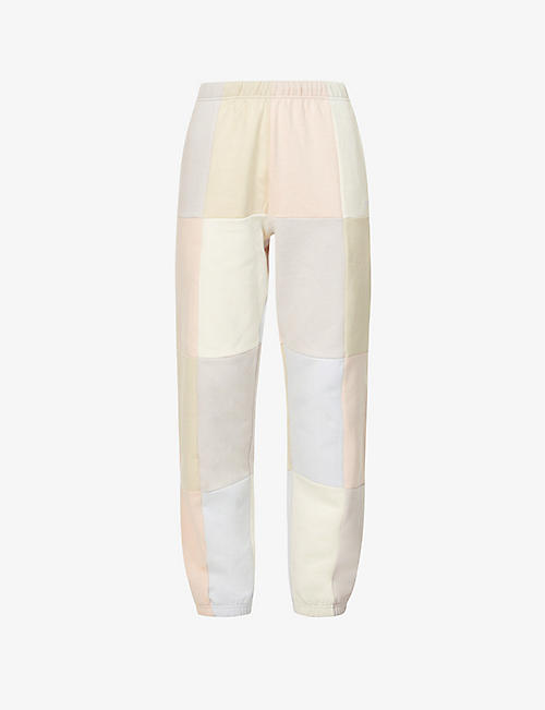OBEY: Lockdown colour-block tapered high-rise cotton-jersey jogging bottoms