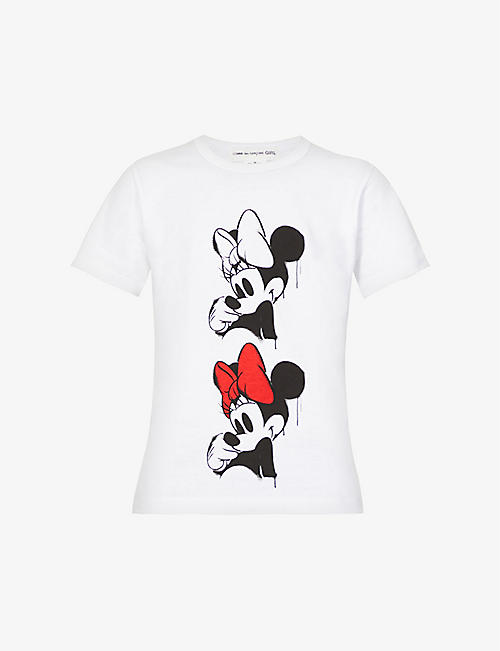 COMME DES GARCONS GIRL: Graphic-print relaxed-fit cotton-jersey T-shirt