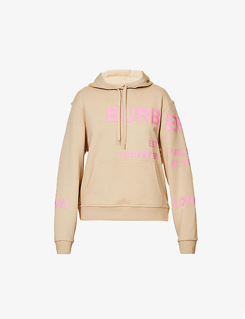 BURBERRY: Poulter brand-print cotton-jersey hoody