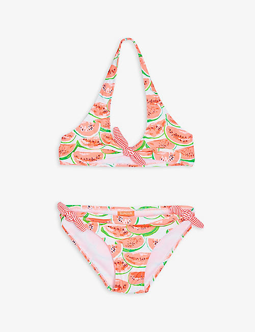 SUNUVA: Watermelon-print bikini 5-14 years