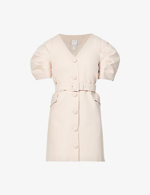 HUISHAN ZHANG: Dorothea puffed-sleeve stretch-cotton mini dress