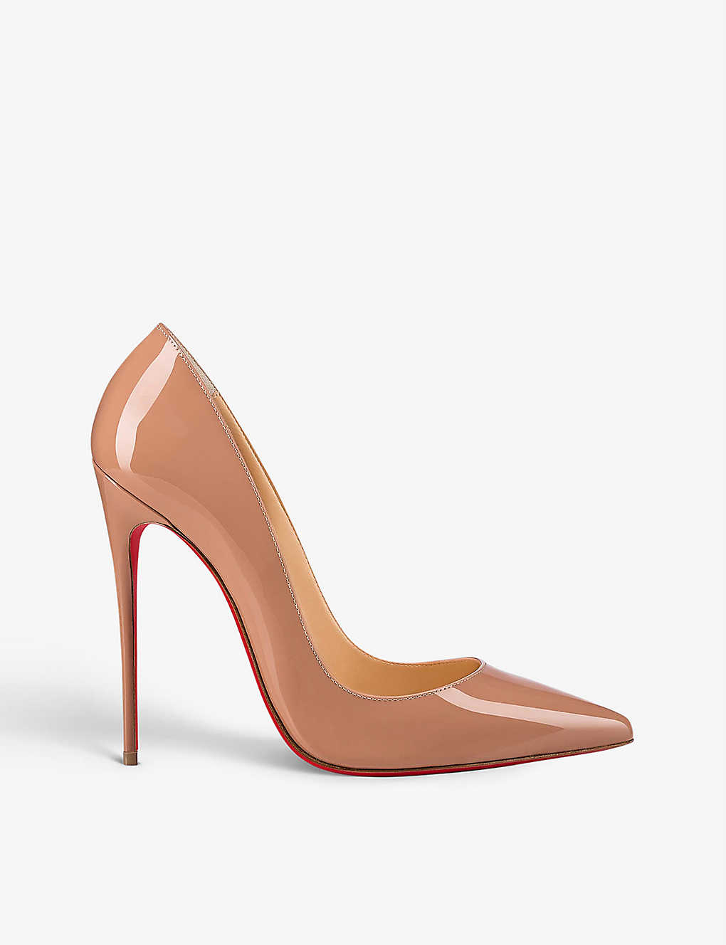 Shop Christian Louboutin So Kate 120 Patent-leather Courts In Nude