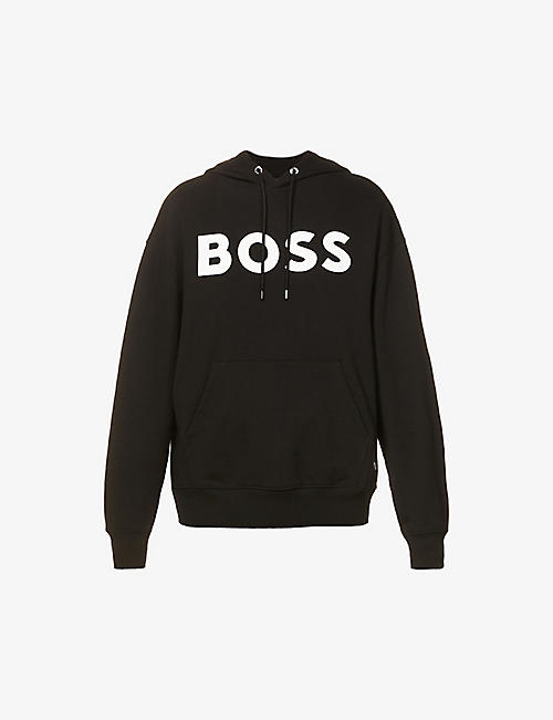 BOSS: Logo-print cotton-jersey hoody