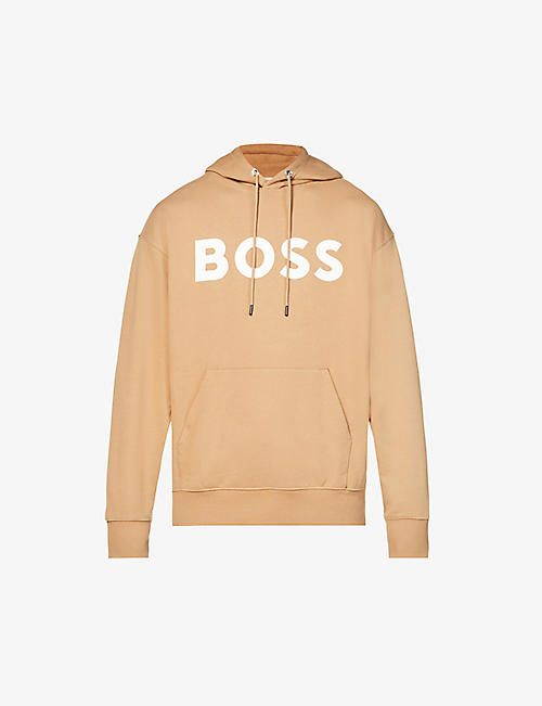 BOSS: Logo-print cotton-jersey hoody