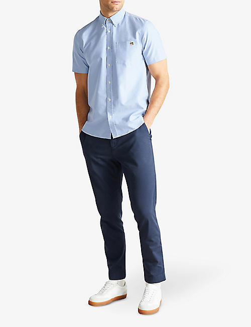 Fashion Shirts Longsleeves Q/S Q\/S Longsleeve blue-white themed print casual look 