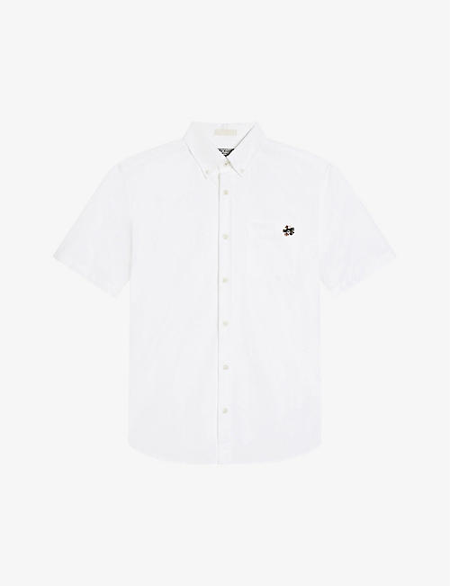 TED BAKER: Capsho short-sleeve cotton-blend Oxford shirt