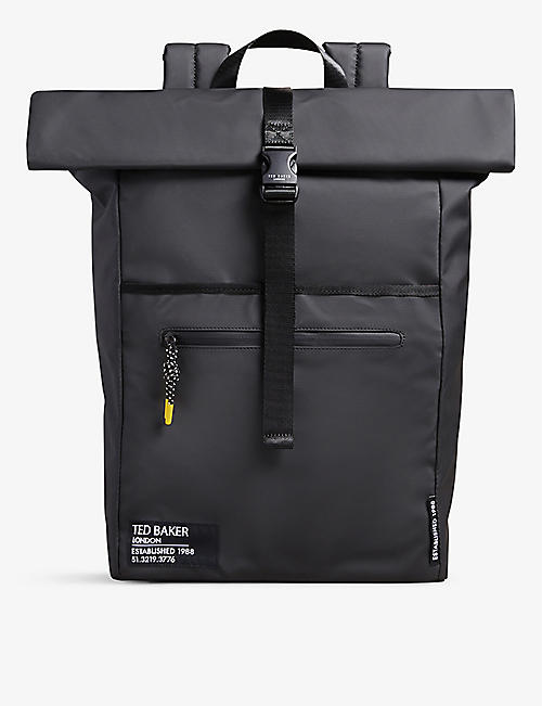 TED BAKER: Rubberised roll-top backpack