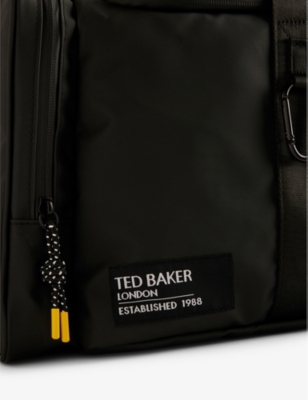 Shop Ted Baker Jet-black Hyke Twin-handle Rubberised Holdall