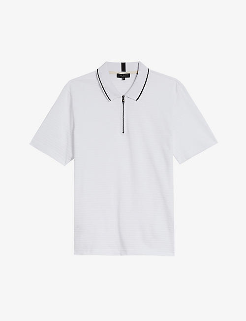 TED BAKER: Buer textured cotton polo top
